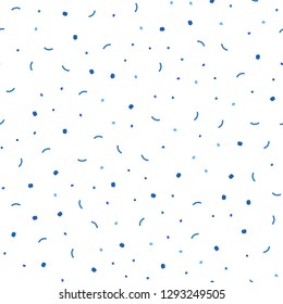 Light BLUE vector seamless backdrop with dots and lines. Modern abstract colorful illustration with spheres and lines. Pattern for design of window blinds, curtains.