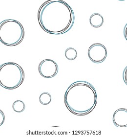 Light BLUE vector seamless backdrop with dots. Blurred bubbles on abstract background with colorful gradient. Pattern for design of fabric, wallpapers.