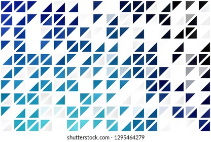 Light BLUE vector seamless backdrop with lines, triangles. Triangles on abstract background with colorful gradient. Trendy design for wallpaper, fabric makers.