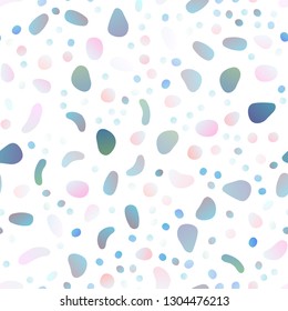 Light BLUE vector seamless backdrop with dots, spots. Abstract illustration with colored bubbles in nature style. Template for business cards, websites.