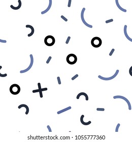 Light BLUE vector seamless background with lines, ovals. Trendy seamless illustration with abstract lines. Pattern for trendy fabric, wallpapers.