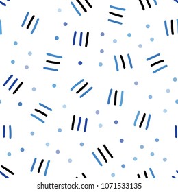 Light BLUE vector seamless background with lines, ovals. Seamless Illustration with set of abstact gradient lines. Design for textile, fabric, wallpapers.