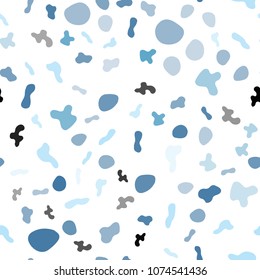 Light BLUE vector seamless background with bubble shapes. A sample with blurred bubble shapes. Marble style for your business design.