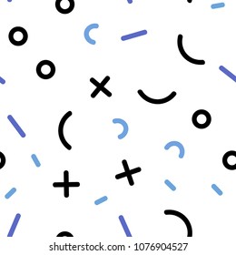 Light BLUE vector seamless background with lines, ovals. Trendy seamless illustration with abstract lines. Template for business cards, websites.