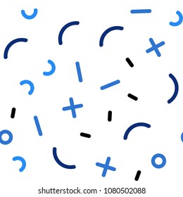 Light BLUE vector seamless background with lines, ovals. Seamless Illustration with set of abstact gradient lines. Trendy design for wallpaper, fabric makers.