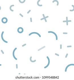 Light BLUE vector seamless background with lines, ovals. Trendy seamless illustration with abstract lines. Template for business cards, websites.