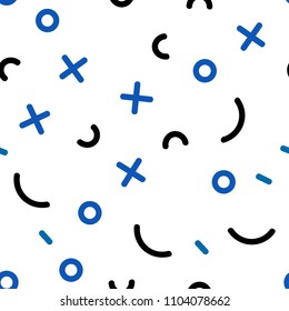 Light BLUE vector seamless background with lines, ovals. Seamless gradient abstract lines on white background. Pattern for trendy fabric, wallpapers.