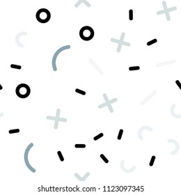 Light BLUE vector seamless background with lines, ovals. Trendy seamless illustration with abstract lines. Pattern for trendy fabric, wallpapers.