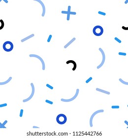 Light BLUE vector seamless background with lines, ovals. Trendy seamless illustration with abstract lines. Pattern for trendy fabric, wallpapers.