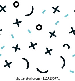 Light BLUE vector seamless background with lines, ovals. Seamless gradient abstract lines on white background. Design for textile, fabric, wallpapers.