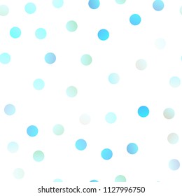Light BLUE vector seamless background with bubbles. Beautiful colored illustration with blurred circles in nature style. The pattern can be used for beautiful websites.