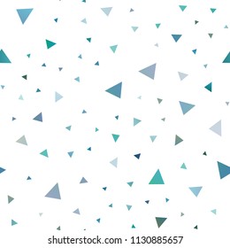 Light BLUE vector seamless background with triangles. Triangles on abstract background with colorful gradient. The template can be used as a background.