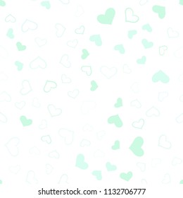 Light BLUE vector seamless background with hearts. Hearts on blurred abstract background with colorful gradient. Beautiful design for your business advert of anniversary.