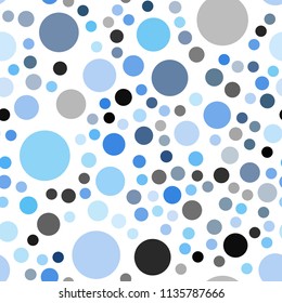 Light BLUE vector seamless background with bubbles. Beautiful colored illustration with blurred circles in nature style. Pattern can be used for beautiful websites.