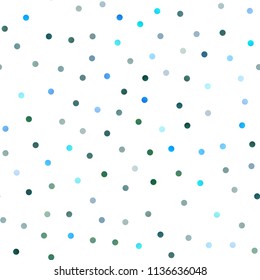 Light BLUE vector seamless background with bubbles. Blurred bubbles on abstract background with colorful gradient. Beautiful design for your business natural advert.