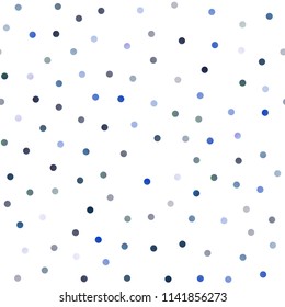 Light BLUE vector seamless background with dots. Beautiful colored illustration with blurred circles in nature style. Pattern can be used as texture of water, rain drops.