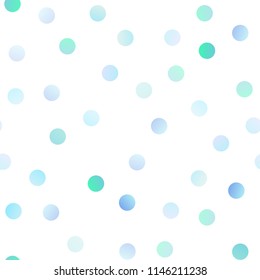 Light BLUE vector seamless background with bubbles. Glitter abstract illustration with blurred drops of rain. The pattern can be used for ads, leaflets of liquid.