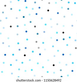 Light BLUE vector seamless background with dots. Glitter abstract illustration with blurred drops of rain. Completely new template for your brand book.