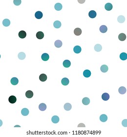 Light BLUE vector seamless background with bubbles. Modern abstract illustration with colorful water drops. The pattern can be used for beautiful websites.