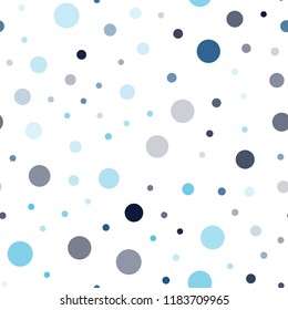 Light BLUE vector seamless background with bubbles. Abstract illustration with colored bubbles in nature style. Design for textile, fabric, wallpapers.
