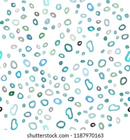 Light BLUE vector seamless background with bubbles. Glitter abstract illustration with blurred drops of rain. Template for business cards, websites.