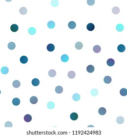 Light BLUE vector seamless background with bubbles. Abstract illustration with colored bubbles in nature style. Completely new template for your brand book.