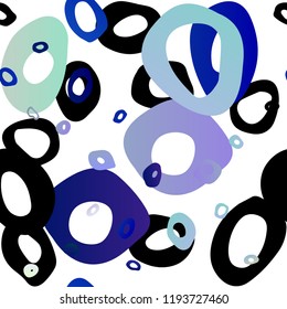 Light BLUE vector seamless background with bubbles. Blurred decorative design in abstract style with bubbles. Pattern for trendy fabric, wallpapers.