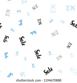 Light BLUE vector seamless background with 30 % signs of sales. Colorful set of  percentage signs in simple style. Backdrop for super sales on Black Friday.