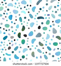 Light BLUE vector seamless background with bubbles. Modern abstract illustration with colorful water drops. Pattern for design of fabric, wallpapers.