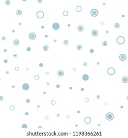 Light BLUE vector seamless background with bubbles. Illustration with set of shining colorful abstract circles. Template for business cards, websites.