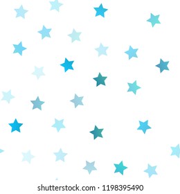 Light BLUE vector seamless background with colored stars. Modern geometrical abstract illustration with stars. The pattern can be used for wrapping gifts.