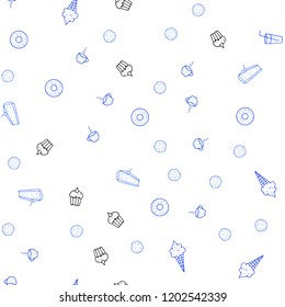 Light BLUE vector seamless background with tasty food. Beautiful colored illustration with food in doodle style. Design for ad, poster, banner of cafes or restaurants.