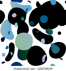 Light BLUE vector seamless background with bubbles. Glitter abstract illustration with blurred drops of rain. Pattern for design of fabric, wallpapers.