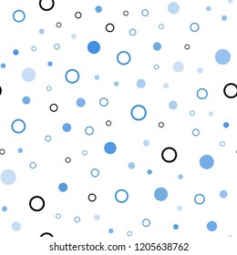 Light BLUE vector seamless background with bubbles. Beautiful colored illustration with blurred circles in nature style. Trendy design for wallpaper, fabric makers.
