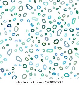 Light BLUE vector seamless background with bubbles. Abstract illustration with colored bubbles in nature style. Pattern for trendy fabric, wallpapers.