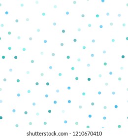 Light BLUE vector seamless background with dots. Glitter abstract illustration with blurred drops of rain. Beautiful design for your business natural advert.