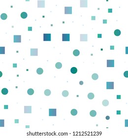Light BLUE vector seamless background with circles, rectangles. Abstract illustration with colorful circles, rectangles. Pattern for trendy fabric, wallpapers.