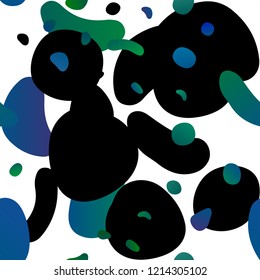 Light BLUE vector seamless background with bubbles. Blurred bubbles on abstract backdrop with colorful gradient. Pattern for design of window blinds, curtains.