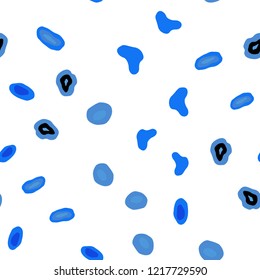 Light BLUE vector seamless background with bubbles. Glitter abstract illustration with blurred drops of rain. Pattern for design of window blinds, curtains.