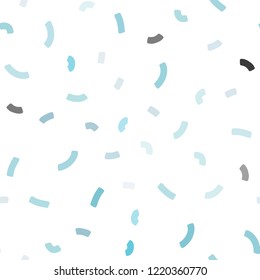 Light BLUE vector seamless background with bent ribbons. A sample with blurred bubble shapes. New composition for your brand book.