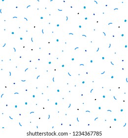 Light BLUE vector seamless background with bubbles, lines. Glitter abstract illustration with connection of triangle structure. Design for textile, fabric, wallpapers.