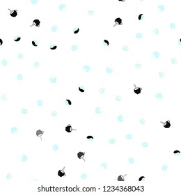 Light BLUE vector seamless background with coffee, beans. Decorative gradient design of coffee cups and beans. Doodle design for your business advert of cafes.