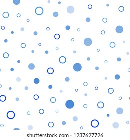 Light BLUE vector seamless background with bubbles. Blurred bubbles on abstract background with colorful gradient. Template for business cards, websites.