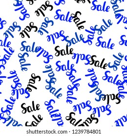 Light BLUE vector seamless background with 70, 90 % signs of sales. Abstract illustration with colorful gradient symbols of sales. Backdrop for ads, leaflets of Black Friday.