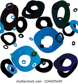 Light BLUE vector seamless background with bubbles. Blurred bubbles on abstract backdrop with colorful gradient. Pattern for design of window blinds, curtains.