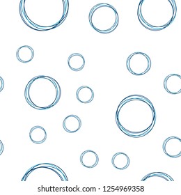 Light BLUE vector seamless background with bubbles. Blurred bubbles on abstract background with colorful gradient. Template for business cards, websites.