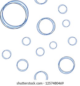 Light BLUE vector seamless background with bubbles. Blurred decorative design in abstract style with bubbles. Texture for window blinds, curtains.