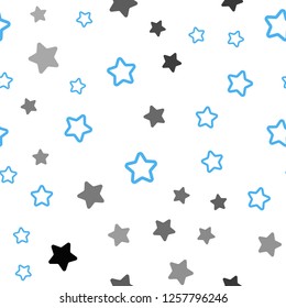 Light BLUE vector seamless background with colored stars. Stars on blurred abstract background with gradient. Template for business cards, websites.