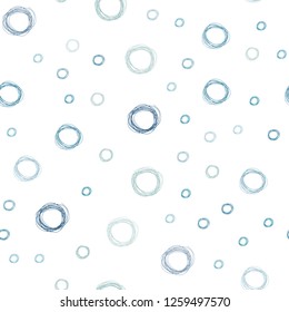 Light BLUE vector seamless background with bubbles. Glitter abstract illustration with blurred drops of rain. Completely new template for your brand book.
