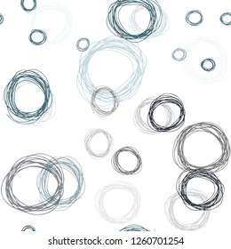 Light BLUE vector seamless background with bubbles. Blurred bubbles on abstract background with colorful gradient. Pattern for trendy fabric, wallpapers.